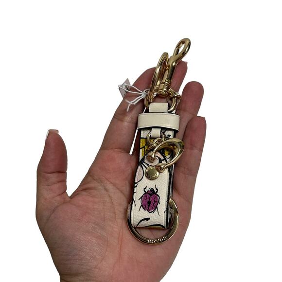Coach Trigger Snap Bag Charm With Creature Print Keychain - Picture 6 of 6